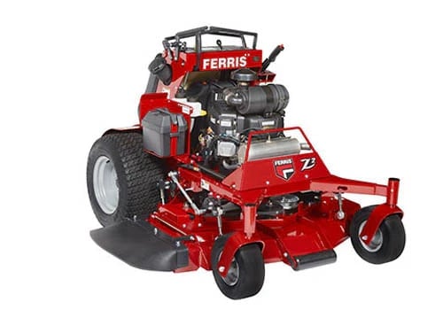 Red Ferris Z2 zero-turn radius lawn mower with large rear tires and front-mounted cutting deck