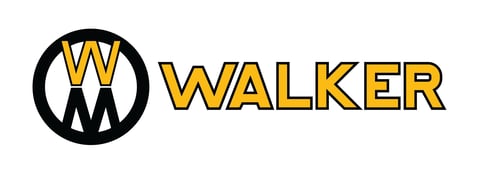 Walker brand logo with circular black and gold icon featuring stylized W and M letters next to gold text