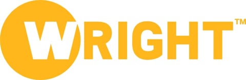 Wright logo with white text on yellow circle background